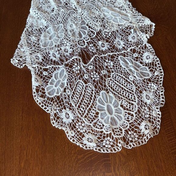 Vintage Cecico White Boho Sleeveless Lace Duster Size Medium - Picture 14 of 16